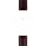 Bracelet officiel Tissot cuir brun entre-cornes 20 mm