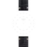 Bracelet officiel Tissot cuir noir entre-cornes 22 mm