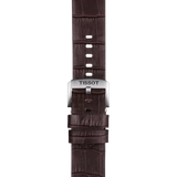 Bracelet officiel Tissot cuir brun entre-cornes 22 mm
