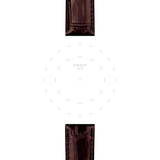 Bracelet officiel Tissot cuir brun entre-cornes 20 mm