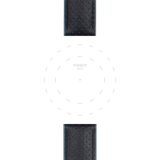 Bracelet officiel Tissot caoutchouc bleu et cuir noir entre-cornes 22 mm