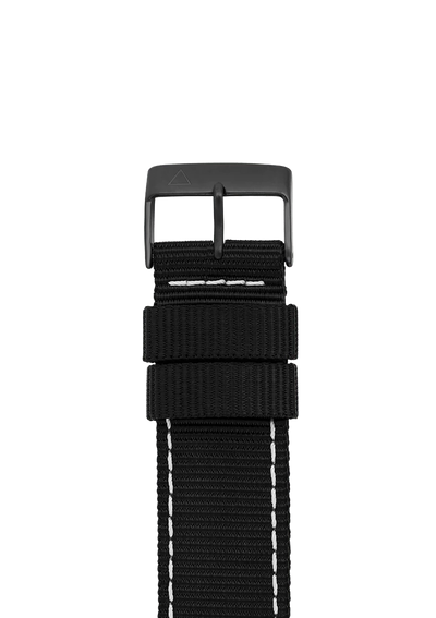 Bracelet en nylon noir - 21 mm