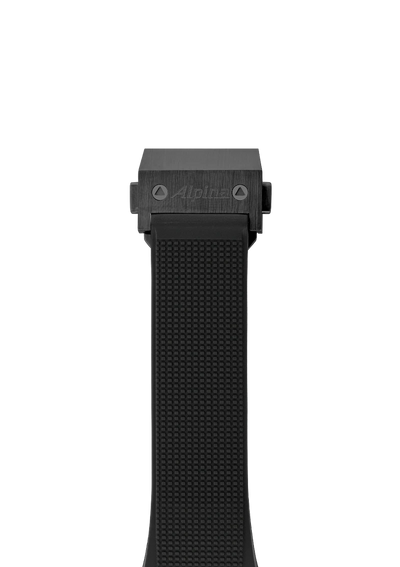 Bracelet en caoutchouc noir - 22 mm