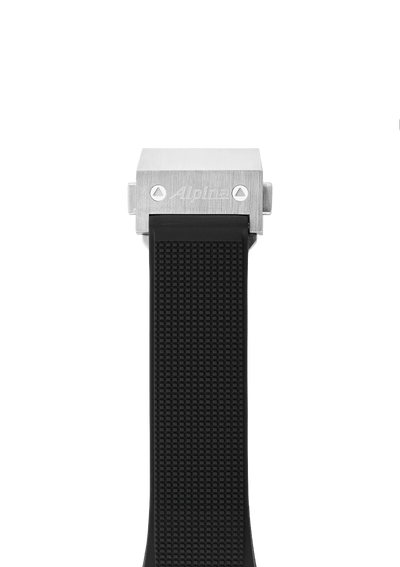 Bracelet en caoutchouc noir - 22 mm