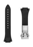 Bracelet en caoutchouc noir - 22 mm