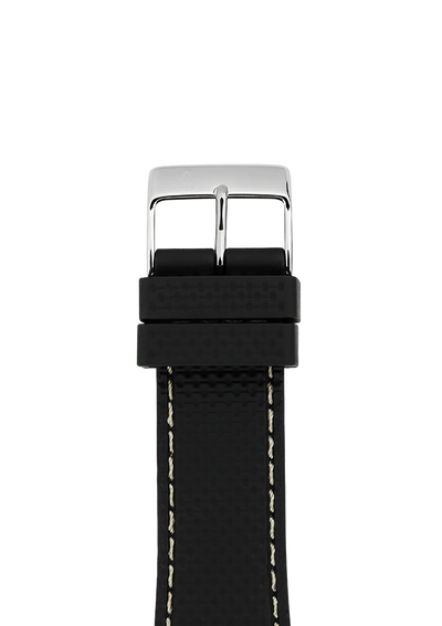 Bracelet en silicone noir - 21 mm