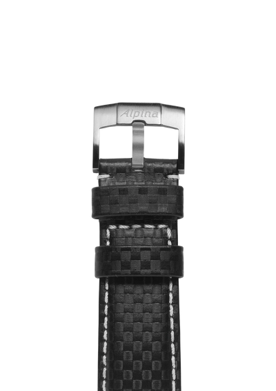 Bracelet en cuir de veau noir - 22 mm