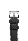 Bracelet en cuir de veau noir - 22 mm