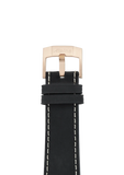 Bracelet en cuir de veau noir - 22 mm