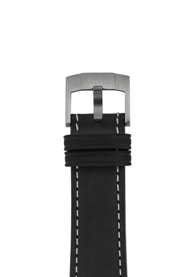 Bracelet en cuir de veau noir - 22 mm