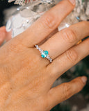 💍 Or Blanc 18K & Topaze Bleue Swiss Blue de Laboratoire & Diamants 💎