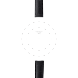 Bracelet officiel Tissot cuir noir entre-cornes 19 mm