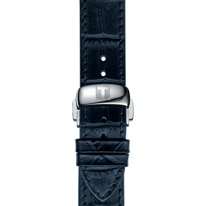 Bracelet officiel Tissot cuir bleu entre-cornes 19 mm