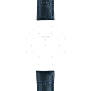 Bracelet officiel Tissot cuir bleu entre-cornes 21 mm