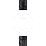 Bracelet officiel Tissot cuir noir entre-cornes 20 mm