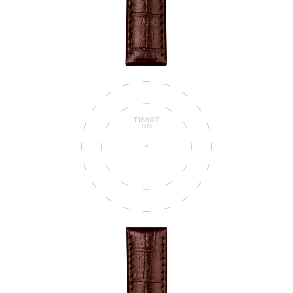Bracelet officiel Tissot cuir brun entre-cornes 15 mm