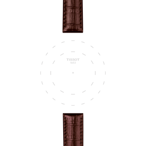 Bracelet officiel Tissot cuir brun entre-cornes 15 mm