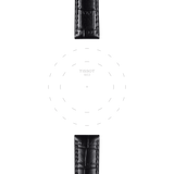 Bracelet officiel Tissot cuir noir entre-cornes 15 mm