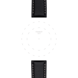 Bracelet officiel Tissot cuir noir entre-cornes 21 mm