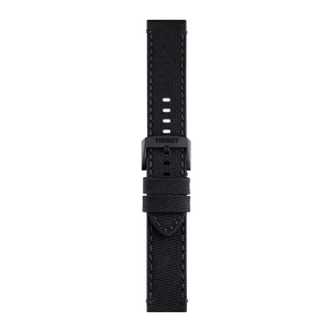 Bracelet officiel Tissot tissu noir entre-cornes 22 mm