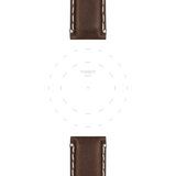Bracelet officiel Tissot cuir brun entre-cornes 22 mm