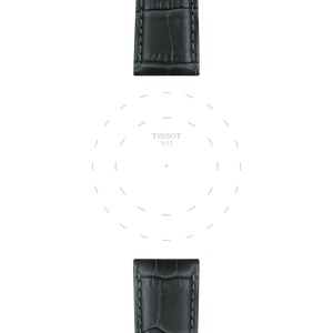Bracelet officiel Tissot cuir gris entre-cornes 21 mm