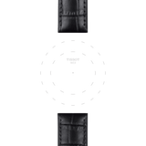 Bracelet officiel Tissot cuir noir et parties caoutchouc entre-cornes 22 mm