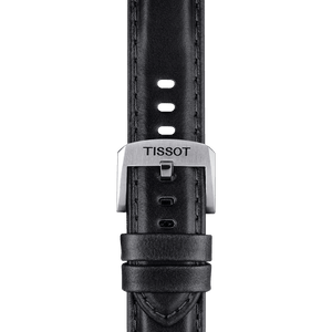 Bracelet officiel Tissot cuir noir entre-cornes 20 mm
