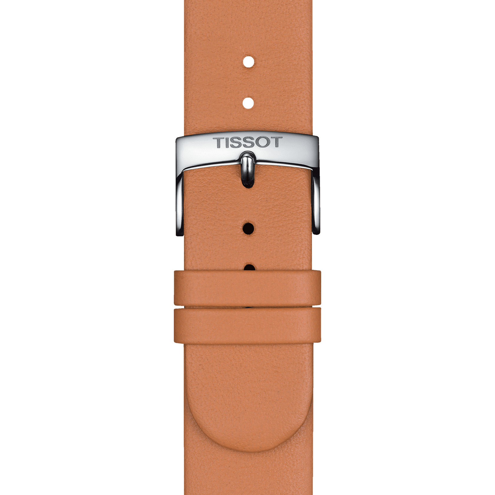 Bracelet officiel Tissot cuir brun entre-cornes 18 mm