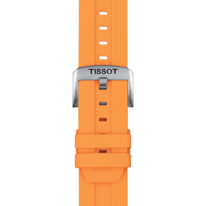Bracelet officiel Tissot en silicone orange entre-cornes 22 mm