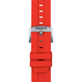 Bracelet Officiel Tissot silicone rouge entre-cornes 22 mm
