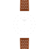Bracelet Officiel Tissot Cuir Marron Clair Entre-cornes 20 mm