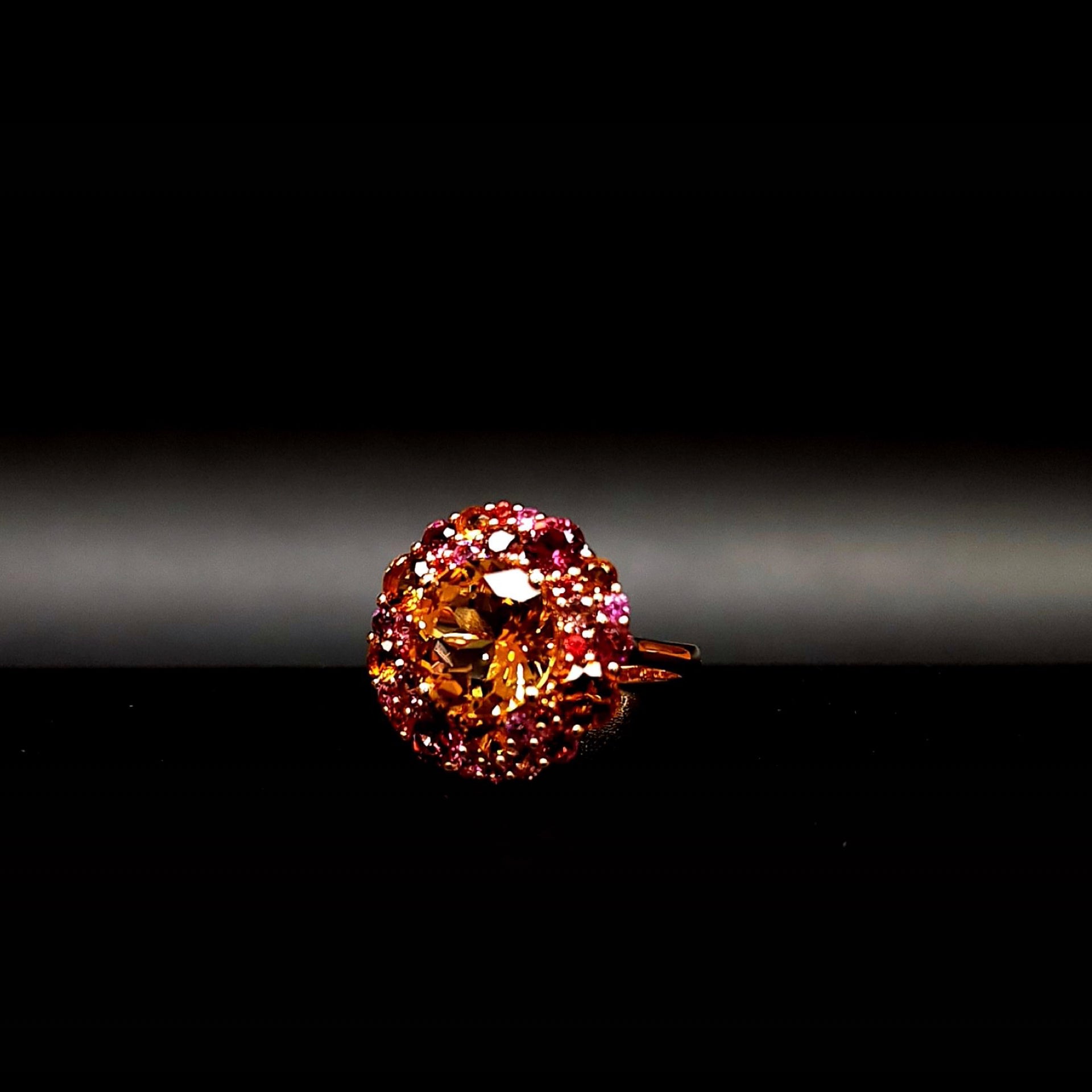 Or Rose 18K & Citrine Impériale & Rhodolite & Tourmaline Rose & Saphir Orangé