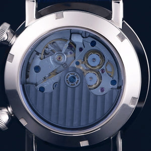 MONTRE AUTOMATIQUE JULES
ARGENT ET BLEU / OR – TOILE SEAQUAL BLEU MARINE